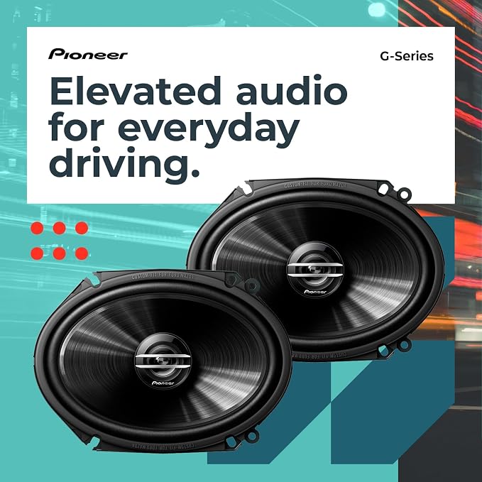 G-Series TS-G6820S 6” x 8” 2-Way Speakers (Pair) – 250W Max, Balanced Sound + Smooth Treble, Great Stock Replacement, High-Efficiency Speaker Designed for OEM Power