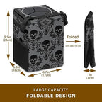 Gothic Skull Car Trash Can, Waterproof Portable Mini Garbage Bin, Lightweight No-Install Waste Basket for Car Office Home, Cute Multifunctional Car Interior Accessory
