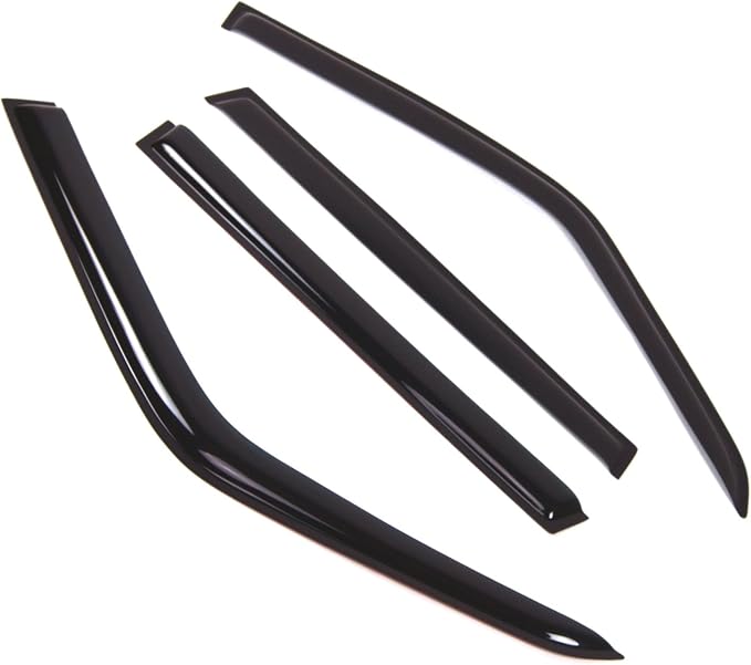 WD2-821 Dark Smoke 4 Pcs Set Window Visor (Outside Mount) Deflector Rain Guard Compatible with 1995-2002 Land Range Rover