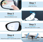 4 Pack Blind Spot Mirrors for Car, Frameless Side Mirror Blindspot Convex HD Glass Car Accessories, Side View Mirror Blindspot with Wide Angle Adjustable Stick for Cars, SUV and Trucks
