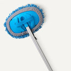 Car Wash Brush with Long Handle, Scratch-Free Microfiber Mop Mitt, Swivel Head, Detachable Head, Extends to 62 inches with 4 Poles, for Car RV Truck, Blue