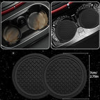 14 PCS Leather Car Seat Covers Full Set, 14.5”-15'' Sporty Steering Wheel Cover Universal, Center Console Cover, Seat Belt Cushion, Cup Holder Coaster, Car Interior Set Black