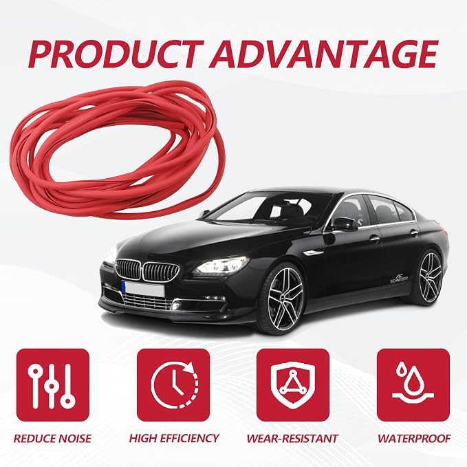 16FT (5M) Car Door Edge Protector, Universal U Shape Trim Molding Rubber Seal Protector with Fits Most Cars (Red)