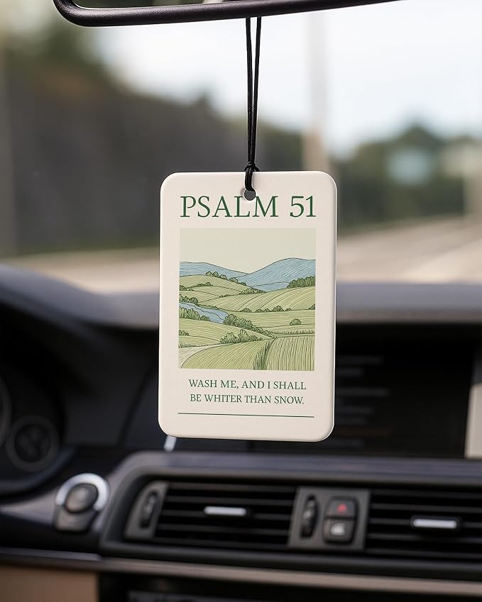 Trendy Jesus Christian Car Air Freshener 4 Pcs Coconut Scented, Religious Faith Car Accessories Mirror Decor for Women, Christian Cross Hanging Air Freshener for Cars Closet Drawer Books