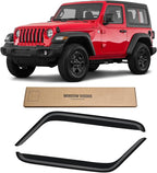 Window Visors for 2007-2018 Jeep Wrangler JK 2-Door, Rain Guards Shields Vent Deflector Shade Wind Dark Smoke 2008 2009 2010 2011 2012 2013 2014 2015 2016 2017, Tape-On, 2PCS