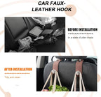 2PCS Car Seat Headrest Hook, Cute Heart Vehicle Backseat Purse Bag Hanger Organizer, Auto Seat Back Storage Holder for Groceries Coats Umbrellas, Universal for Vehicles (Brown)