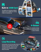 4K Dash Cam Front, Built-in 5GHz WiFi & APP Control, Dash Camera for Cars W/ 32GB Included, 3.2" IPS Screen Car Dash Cam W/ 24H Parking Monitor, G-Sensor Night Vision, Loop Recording