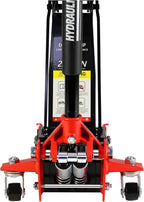 Floor Jack 2.5 Ton Low Profile Capacity Fast Lift Service Jack Steel Heavy Duty Hydraulic Car Jack with Dual Pistons Quick Lift Pump for Sport Utility Vehicle, Lifting Range 3.5"-19.5",Red