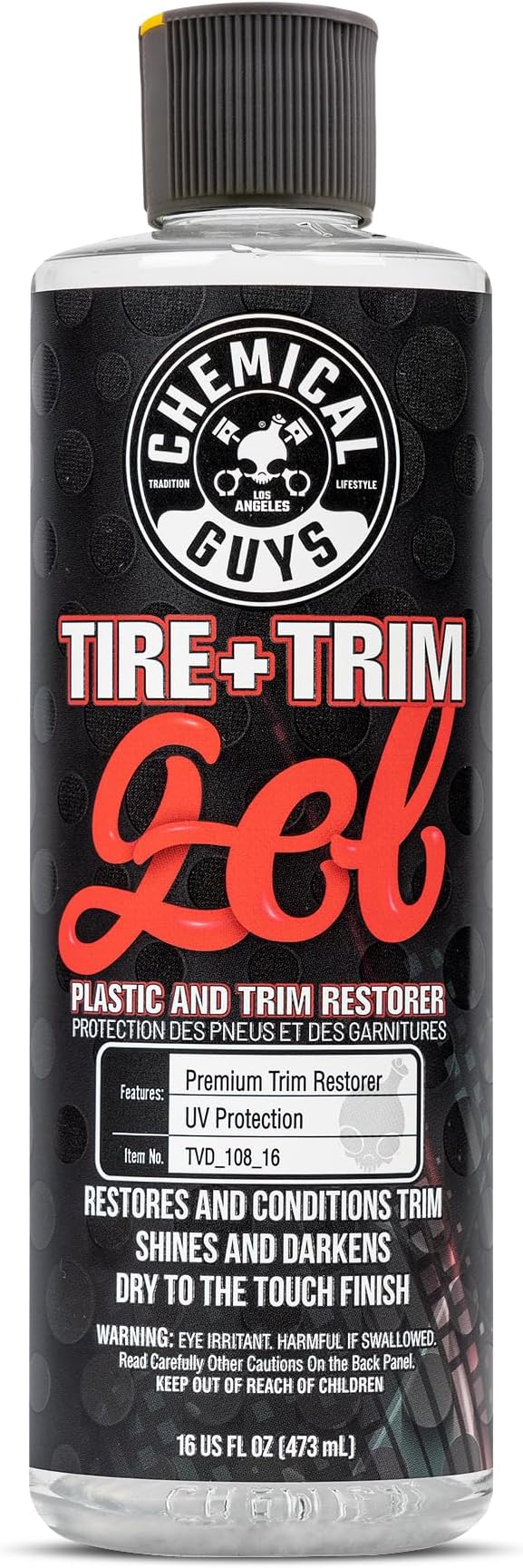 Tire And Trim Gel For Plastic And Rubber, Restores Faded Tires, Trim, And Bumpers, Enhances Shine And Protection, Safe For Cars, Trucks, SUVs, Motorcycles, RVs & More, 16 Fl Oz