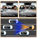 Panoramic Rear View Mirror 12 Inch Chrome Anti-glare for Car SUV | Universal Convex Clip on Large Rear Mirrors Car Interior Extra Big Wide Angle Rearview Mirror Extender to Reduce Blind Spot
