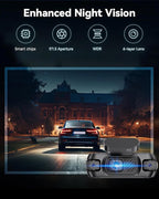 4 Channel Dash Cam Front and Rear 4K 360°View Dash Camera for Cars with GPS, G-Sensor, 5G WiFi, Loop Recording, App Control, 8 Lamps IR Night Vision, 24/7 Parking Mode, 128G Card