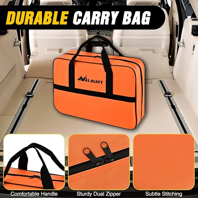 Car Emergency Kit with Jumper Cable, First Aid Kit Safety Assistance Tools for Travel Camping Outdoor Cars Truck SUV RV, Roadside Essentials with Flash Light