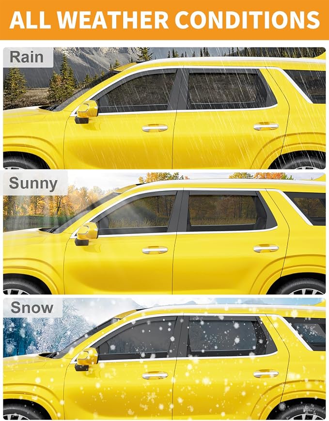 in-Channel Window Rain Guards Fit for Hyundai Palisade 2020 2021 2022 2023 2024 2025 Rain Guards Extra Durable Side Window Deflectors Visor Vent Visors Vent Shades Car Accessories -4 pcs