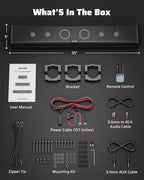 34 Inch UTV Sound Bar, IP66 Waterproof Bluetooth Golf Cart Sound Bar, ATV SoundBar with RGB Lighting, Amplified Powersports SXS SoundBar, UTV Speakers Compatible with Polaris RZR Can-Am