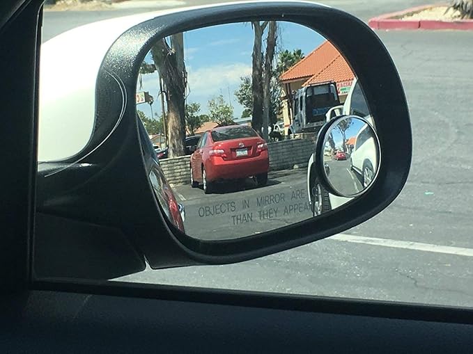 Blind Spot Mirror, 2" Round HD Glass Convex Aluminum Frame Wide Angle Rear View Mirror For All Universal Vehicles Car Suv (Pack Of 4)