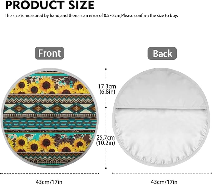 Sunflower Aztec Steering Wheel Cover Sun Shade 17 inch Anti-Heat Steering Wheel Cover Heat Reflector Universal Car Accessories Steering Wheel Sun Block Cover for SUV Trucks Van Sedan