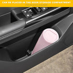 Car Trash Can Bin with Lid, Leakproof Portable Garbage Trash Bin Mini Cup Holder Organizer, Automotive Interior Dustbin Multipurpose Storage Container for Car Home Office (Pink)