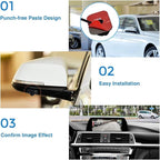 Mini Car Side View Camera/Rear View Camera/Front View Camera | 3-In-1 Car Camera, Rotatable Lens, Paste-On Installation, Flip Image,Mini Size