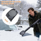 3-in-1 Ice Scraper for Car Windshield,25.8 inch Emergency Snow Shovel with 5.2inch Shovel Blade,Detachable Snow Scrapers with Ergonomic Soft Foam Grip for Cars, Trucks, SUVs, Vehicle(Orange)