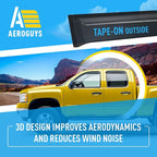 Extra Durable Window Deflectors Tape-On Window Visors Rain Guards Fit for Chevrolet (Chevy) Silverado/GMC Sierra 2007-2013 Crew Cab, Sun Visors, Wind Vent for Shades, Car Accessories - 4 pcs. AG0012