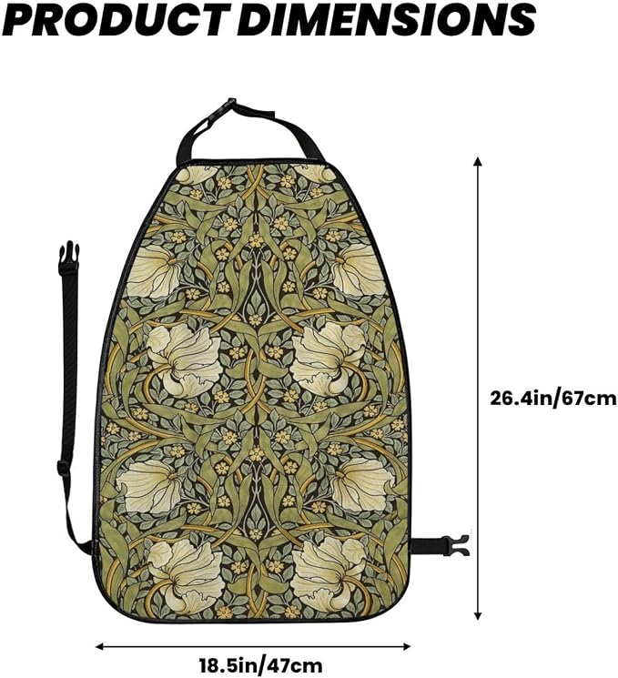 Pimpernel William Morris Car Seat Back Kick Protectors Kick Mats With Storage Pockets For Vehicles To Protect From Dirt Mud Scratches 2 Pack
