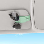 Sunglass Holder for Car Visor, Suede Cloth Magnetic Sunglass Organizer for Car Accessories, 2 Packs, Pastel Green