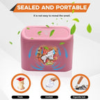 Car Trash Can, Mini Portable Car Bin with Lid & with 1 Roll Trash Bag, Leakproof Hanging Cars Storage Bag Container for Car, Home and Office (Pink)