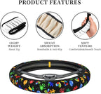 Autism Awareness Steering Wheel Cover Anti-Slip,Sweat Absorption Universal 15 inch Steering Wheel Covers Cute car Accessories for Men Women