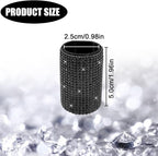 Upright Car Chapstick Holder, Bling Insulating Lip Balm Holder,Rhinestone Car Accessories for Women Interior,Suitable for Most Vehicles. (Black)