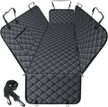 Waterproof Dog Car Seat Cover for Back Seat, Pet Hammock- L, Black | Durable waterproof hammock with nonslip design & storage pockets. Protects seats from scratches, fits cars, SUVs & trucks.