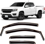in-Channel Durable Rain Guards for Chevy Colorado & GMC Canyon 2015–2022 Crew Cab, Window Deflectors, Vent Window Visors, 4-Piece Set – 615082LP
