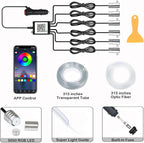 Interior Car LED Strip Lights, RGB 6 in 1 Ambient Lighting Kits with 315 inches Fiber Optic, 16 Million Colors APP Wireless Control Car Neon Lights, with Music Sync Function