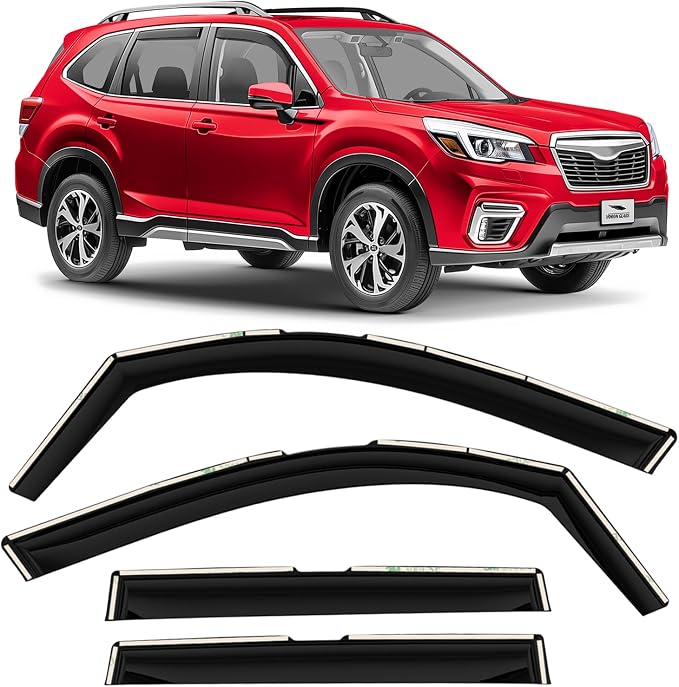 Voron Glass in-Channel Extra Durable Rain Guards for Subaru Forester 2019-2024, Window Deflectors, Vent Window Visors, 4 Pieces - 200714