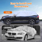 Half Car Cover, Windshield Cover for Ice and Snow with Cotton Liner, Car Cover Waterproof All Weather for Snow, Sun, Rain, Dust, UV Protection Fit SUV L
