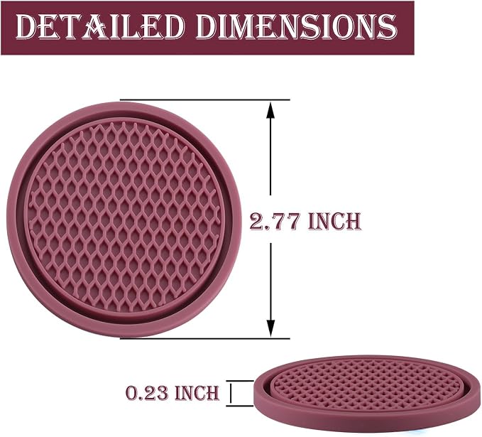 Car Cup Coaster, 4PCS Universal Non-Slip Cup Holders Embedded in Ornaments Coaster, Car Interior Accessories, Purple Glow