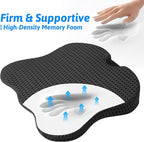 Wedge Car Seat Cushion for Better Visibility & Sciatica Pain Relief - High Density Memory Foam, Non-Slip Ergonomic Car Seat Cushion for Driving, Universal Fit for Car, SUV,Truck & Tractor (All Black)