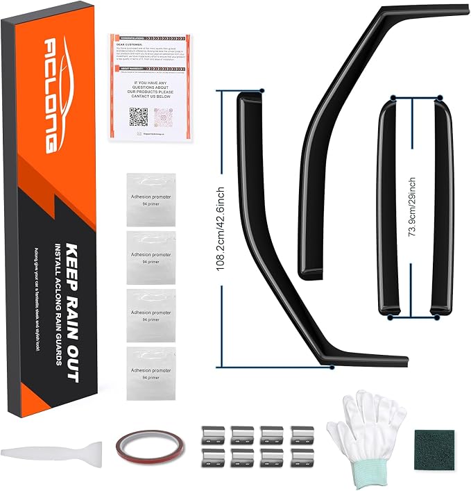 in-Channel Rain Guards Compatible with Ford F150 SuperCrew 2015-2026, Durable Side Windows Rain Guard Wind Deflectors 2025 F150 Crew Cab Window Deflectors - 4 PCS