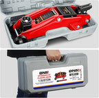 DNA Motoring 1.5 Ton Car Floor Jack Low Profile Hydraulic Trolley Service/Floor Jack, 1.5T / 3000 lbs Capacity, Lifting Range 5.3 Inch -12 Inch, with Storage Case, Red, TOOLS-00326