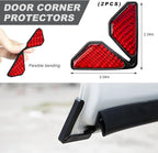 2 PCS Car Door Corner Protector Edge Guards, Real Carbon Fiber Anti-Collision Car Door Edge Protector, Self-Adhesive Decorative Auto Corner Protect, Vehicle Exterior Accessories (Red)