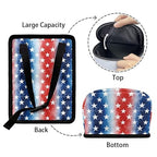American Flag Star Print Car Trash Can with Lid, 4th of July Leak Proof Auto Trash Bag Hanging Vehicle Garbage Can Multipurpose Storage Container for Back Seat Road Trip