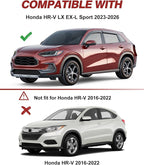 Outside-Mount Window Rain Guards Fit for Honda HR-V LX EX-L Sport 2023-2026, Extra Durable Window Visors Wind Deflector Dark Smoke Vent Shades Car Tape-on with Thicker 4PCS