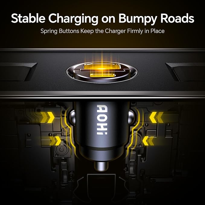 USB C Car Charger, PD 45W&QC 30W 2 Port Type-C Fast Charging Car Charger Lighter for MacBook Pro/Air, iPhone 17/16 /15Series, Galaxy S24 / S23, iPad Pro, AirPods and More