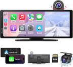 Carpuride W904 Wireless Carplay & Android Auto with Dash Cam | 10.26" HD IPS Touch Car Play Screen for Car, 4K Front & 1080P Rear Camera, Loop Recording, Bluetooth Audio, Mirror Link, GPS
