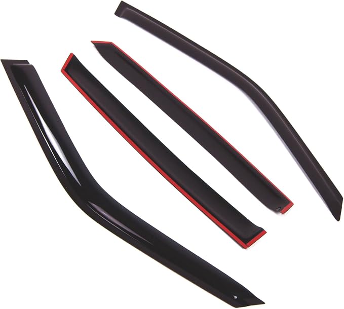 WD2-697 Dark Smoke 4 Pcs Set Window Visor (Outside Mount) Deflector Rain Guard Compatible with 1997-2003 Jaguar Jaguar XJ6 XJ8 XJ12