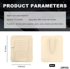 2PCS Small Leather Car Sun Visor Organizer, Multifunctional Auto Visor Document Holder with Sunglasses Clip, Universal Car Interior Organizer for Drving License, Card, Pen (Beige)
