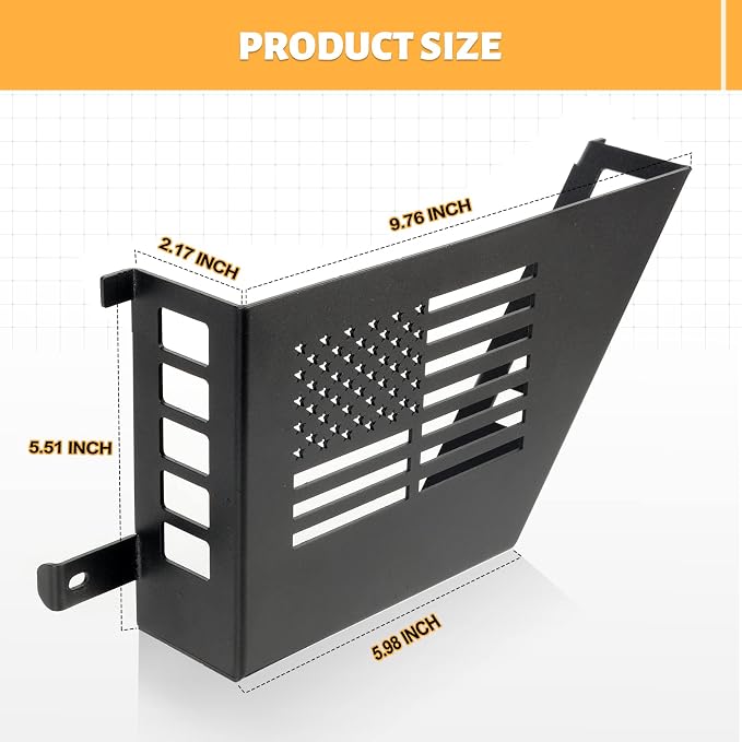 MAIKER Metal Front Door Storage Box, Door Side Insert Organizer Box Pockets for 2007-2018 Jeep Wrangler JK JKU 2/4 Door 2pcs(Black)