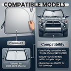 Car Windshield Sun Shade Compatible with Toyota 2010-2025 4Runner,Oxford Cloth Windshield Cover Sun Shade with Storage Bag,Foldable Car Shades Front Windshields for Blocking Sunlight