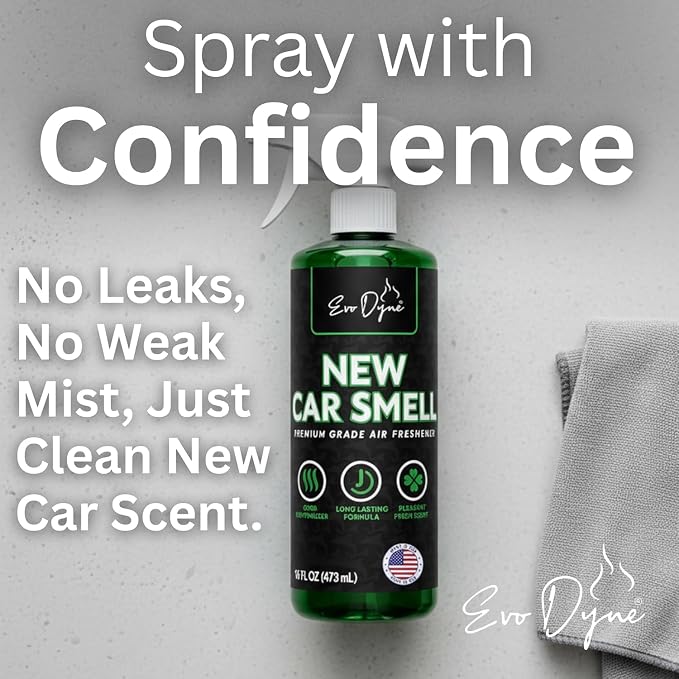 New Car Smell Spray (16oz), Made in USA | Long Lasting Car Air Fresheners Eliminates Odor - Air Fresheners for Cars, Trucks, & Other Vehicles – Fresh Scent Air Freshener Spray by (3-Pack)