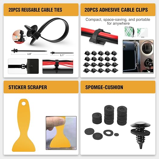 238Pcs Trim Removal Tool, Auto Push Pin Bumper Retainer Clip Set Fastener Terminal Remover Tool Adhesive Cable Clips Kit Car Panel Radio Removal Auto Clip Pliers, Yellow