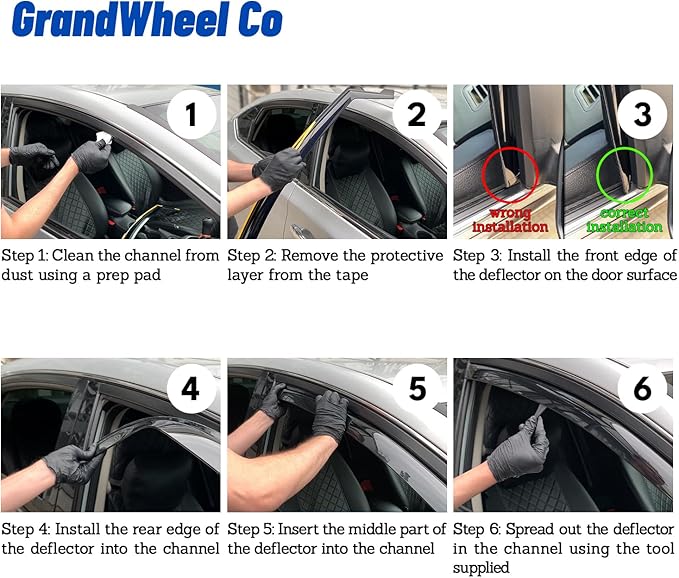 Window Deflectors Smoke Tinted In-Channel Side Window Vent Visor Deflectors Rain Guards Compatible with GMC Yukon XL 2021-2026 - 4pcs. GW0607